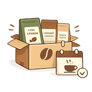 Ilustração da caixa chegando na porta